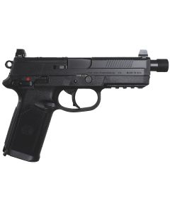 FN 66966 FNX Tactical 45 ACP 15+1 5.30" Steel Threaded Barrel Black Optic Ready/Serrated Slide Matte Black Polymer Frame w/Picatinny Rail Black Textured w/Interchangeable Backstrap Grips Right Hand