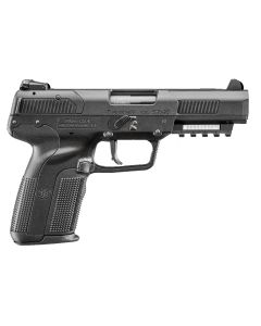 FN 3868929302 Five-seveN *CA Compliant 5.7x28mm 10+1 4.80" Black Steel Barrel, Black Serrated Steel Slide, Matte Black Polymer Frame w/Picatinny Rail, Black Textured Polymer Grip, Ambidextrous