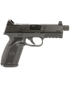 FN 66101375 510 Tactical Full Size Frame 10mm Auto 22+1, 4.71" Black Target Crown Steel Barrel, Black PVD Optic Cut/Serrated Steel Slide & Polymer Frame w/Picatinny Rail, Ambidextrous