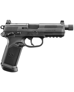 FN 66102271 FNX w/Optic 45 ACP 15+1 5.30" Black Steel Threaded Barrel, Optic Ready/Serrated Stainless Steel Slide & Polymer Frame w/Picatinny Rail, Holosun 407C Red Dot, Ambidextrous